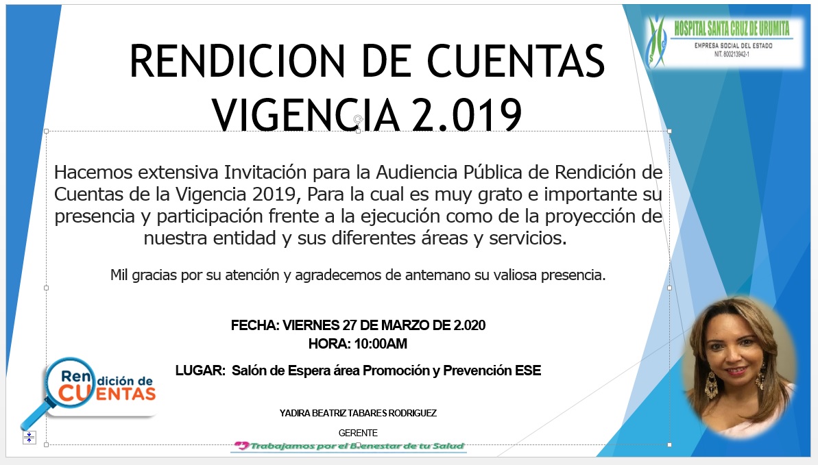 RENDICION de cuentas 2019